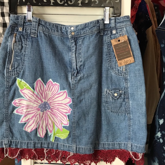 Sassy Britches and Wild Stitches Dresses & Skirts - Vintage Lilly Pulitzer UpCycled Denim Skirts Skort